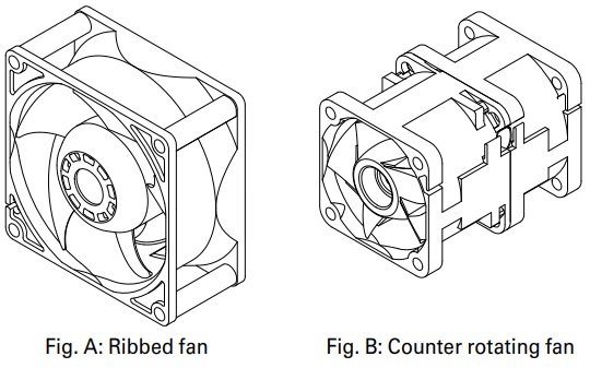 Ribbed fan and Counter rotating fan