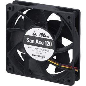 New Sanyodenki 12VDC .16A 6 Blade Fan DC PICO ACE 25 SERIES 2 WIRE 